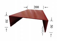 Парапет металлический П-образный Коричнево-красный (RAL 3011) 2000 мм