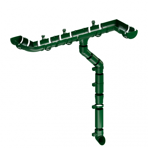 Комплект водосточной системы Docke Standard для ската 7м, Зеленый