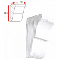 Консоль для декоративной балки 120х205 мм (для балки на 145мм) Белый