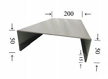 Парапет металлический П-образный Серебристый (RAL 9006) 2000 мм