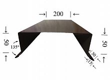 Парапет металлический П-образный с капельником Тёмно-коричневый (RR 32) 2000 мм